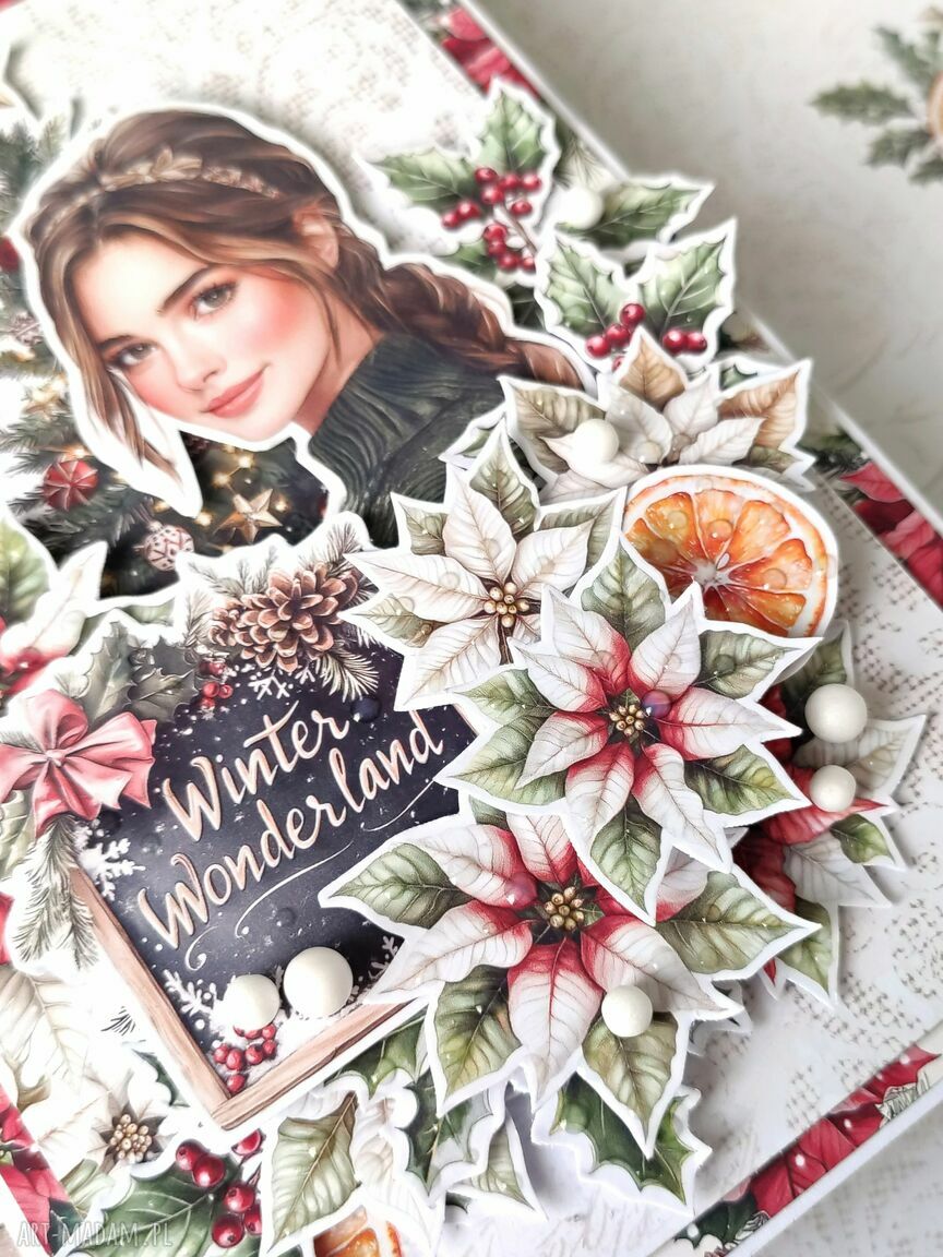 pomysły na święta prezenty: Zimowa kartka w pudełku Handmade