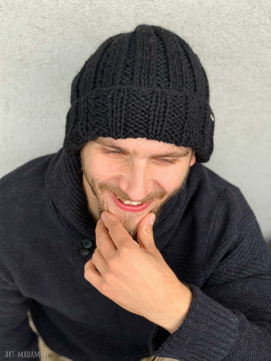 czapki: męska czapka Ręcznie wykonane