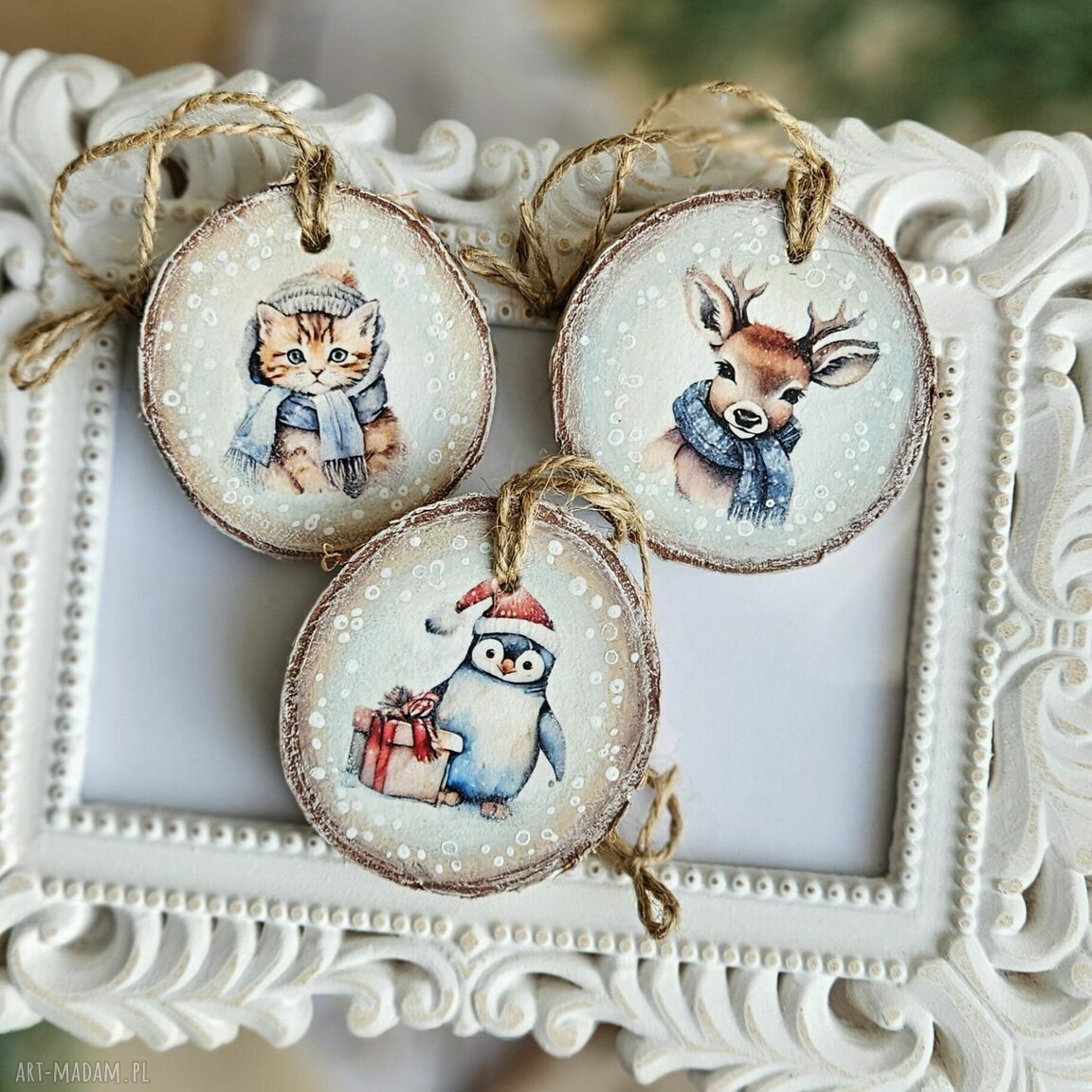 pomysł na prezent: Zimowe plasterki dekoracje choinkowe Ręcznie wykonane