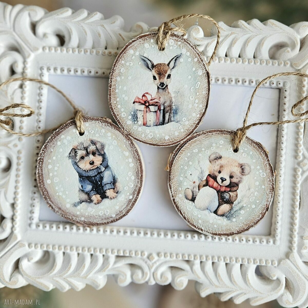 pomysł na prezent: Zimowe plasterki dekoracje choinkowe Ręcznie wykonane