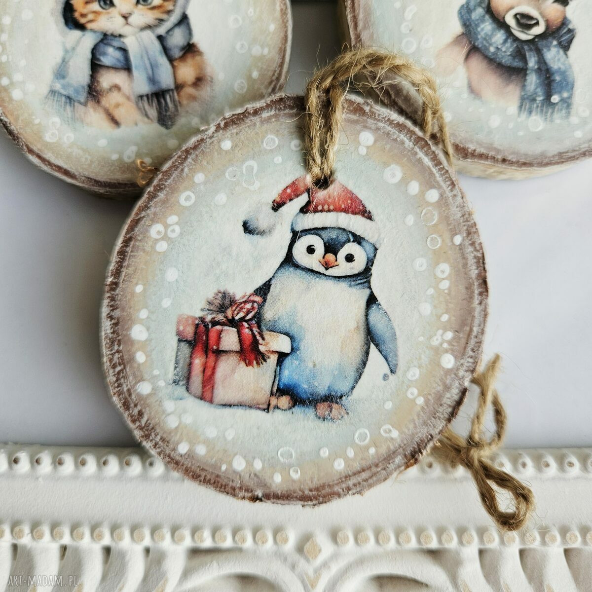pomysł na prezent: Zimowe plasterki dekoracje choinkowe Ręcznie wykonane