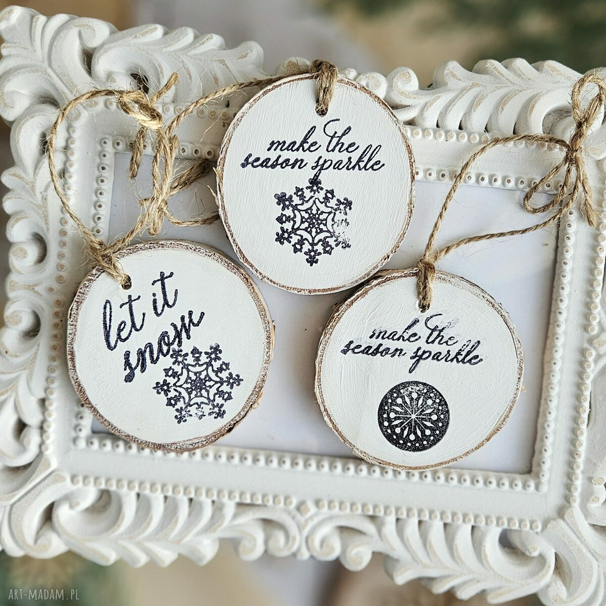 pomysł na prezent: Zimowe plasterki dekoracje choinkowe Ręcznie wykonane