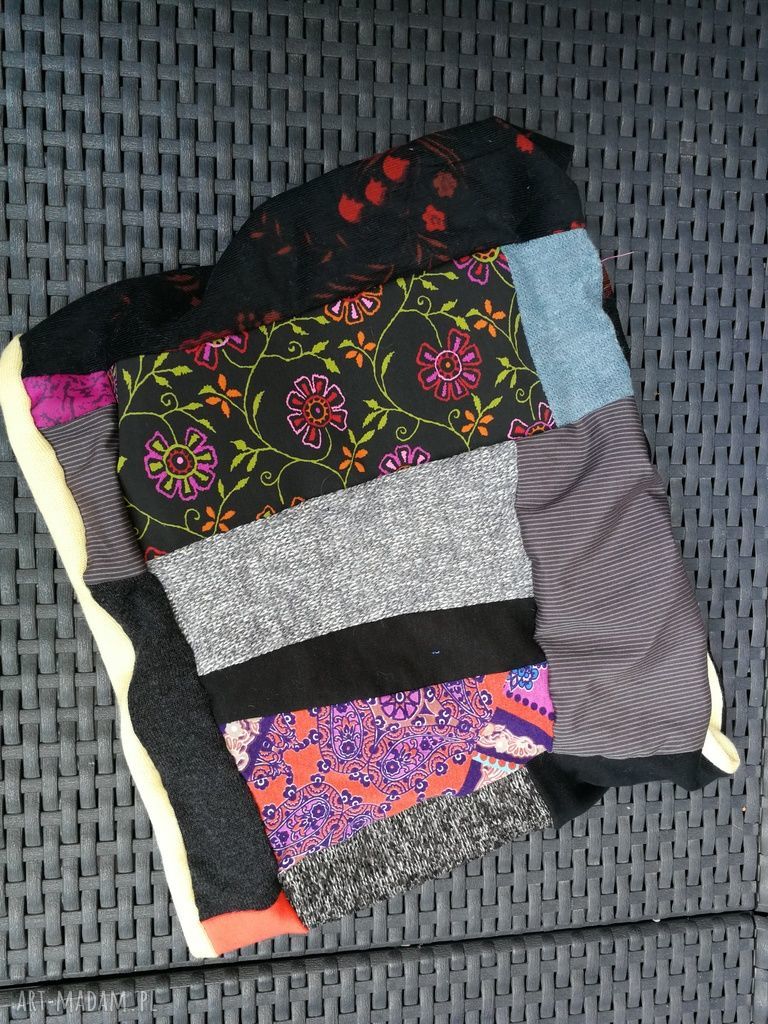 Komin zimowy szyty patchworkowo boho folk