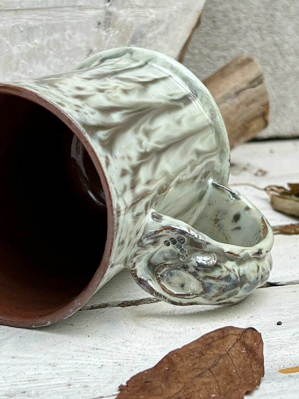 Kubek zimowy 350 ml - ręcznie wytoczony z ceramiki użytkowej
