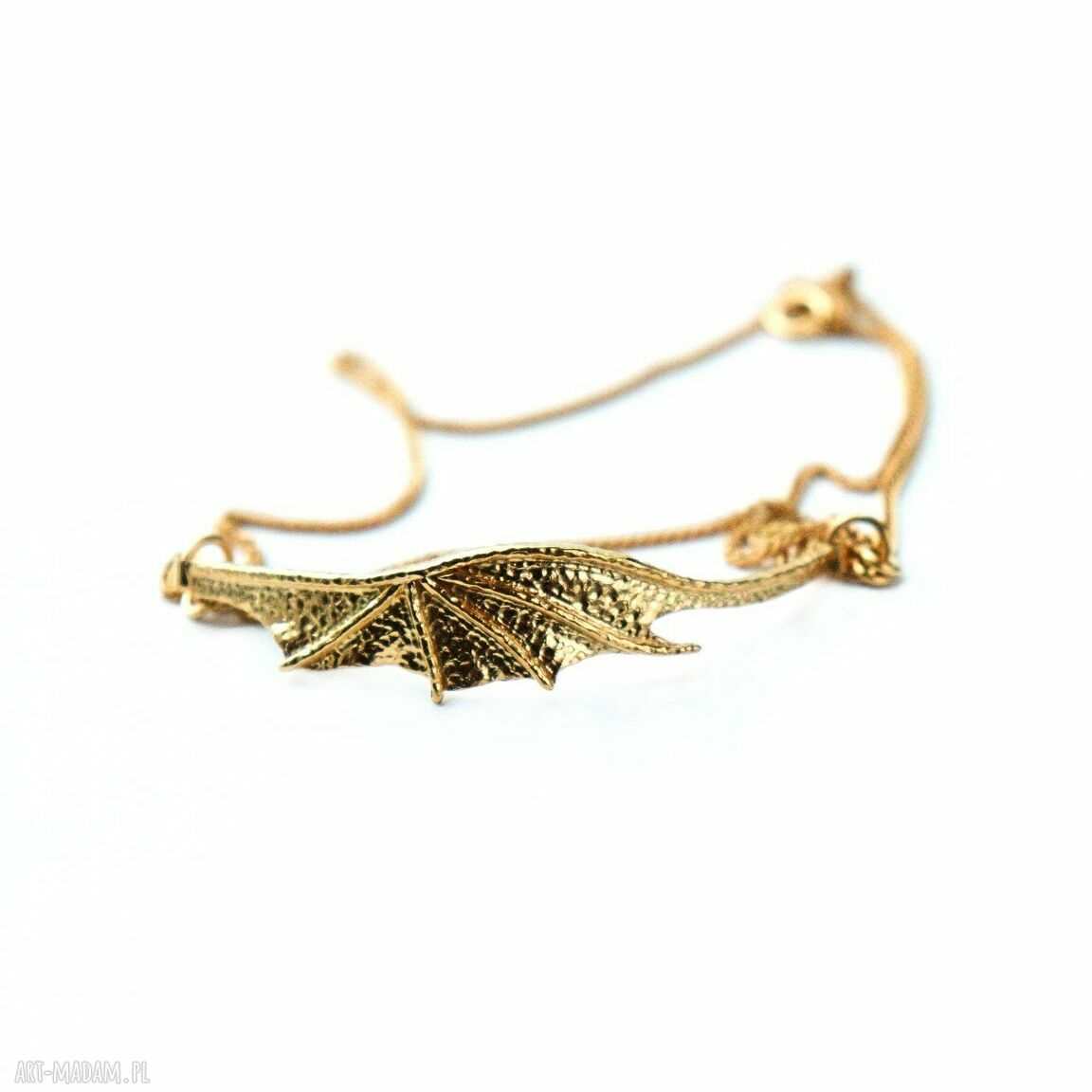 Złocona bransoletka „Skrzydło smoka” ręcznie robiona biżuteria