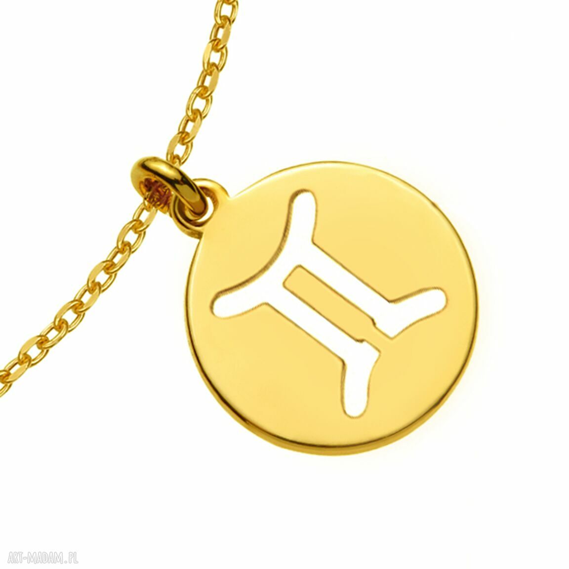 Złota bransoletka z zodiakiem Bliźniąt - srebro 925 pozłacane 24k