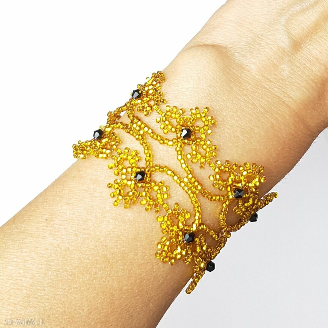 Bransoletka Złota Koronka z Koralików - delikatna biżuteria handmade