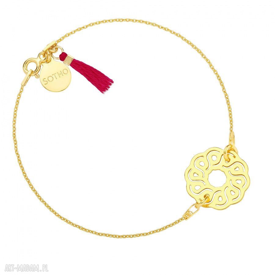 bransoletka arabskĄ rozetkĄ chwostem kolorze fuksji złota