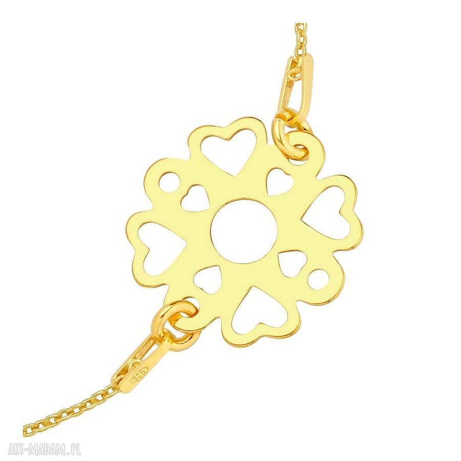 bransoletki: ZŁOTA BRANSOLETKA Z ARABSKĄ ROZETKĄ Z NIEBIESKIM CHWOSTEM Ręcznie wykonane