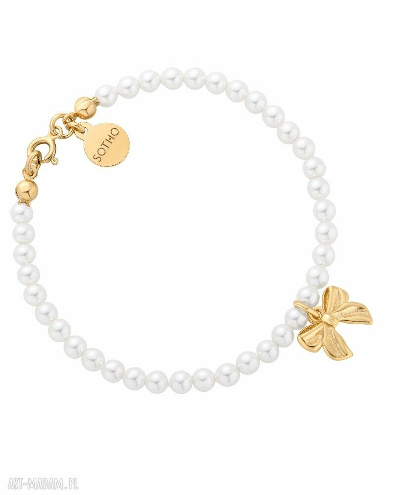 Złota bransoletka SWAROVSKI CRYSTAL z kokardką SOTHO