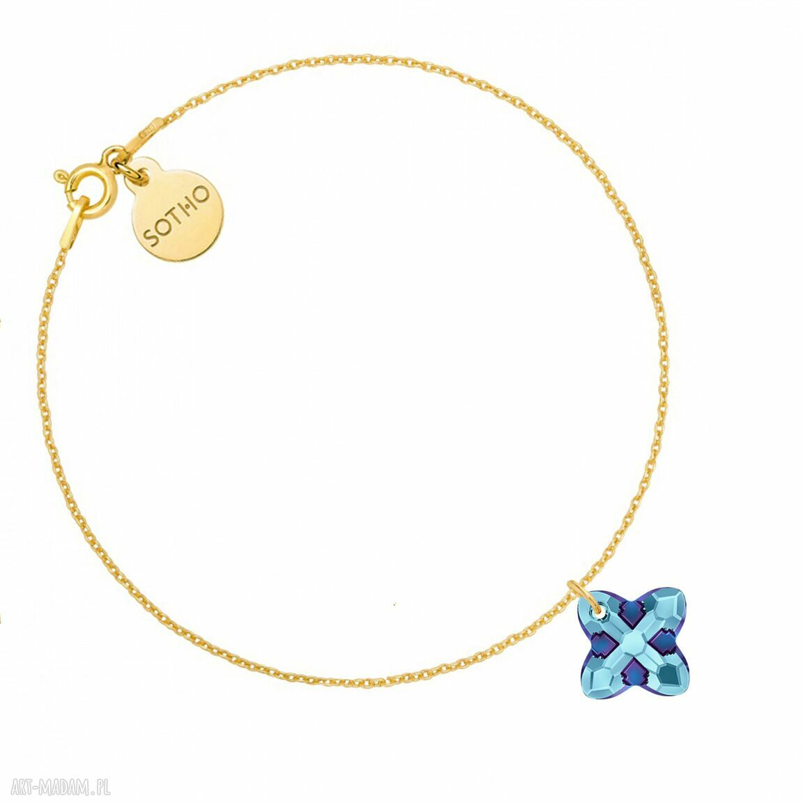 Złota bransoletka kryształem swarovski® crystal kolorze