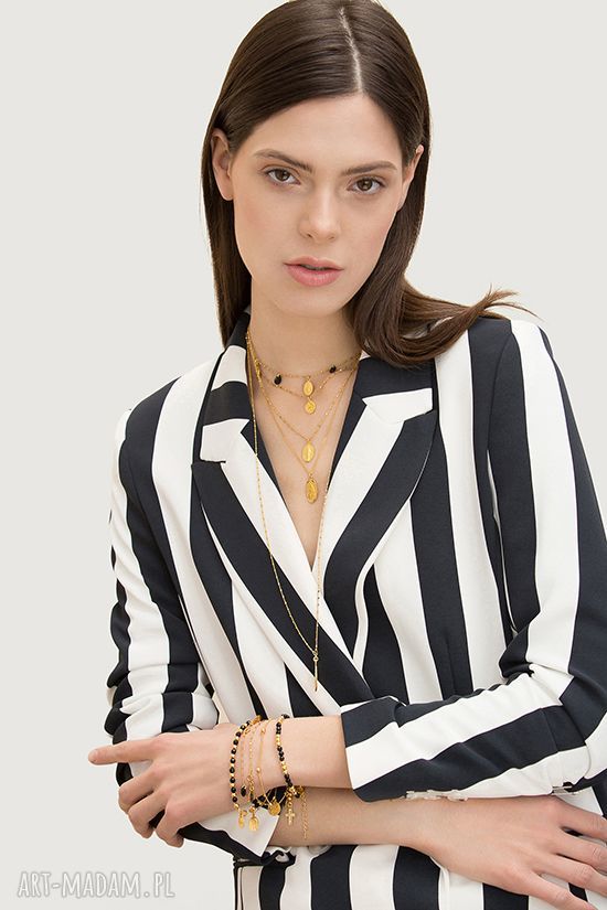 bransoletki: Złota bransoletka z medalikiem Ręcznie robione