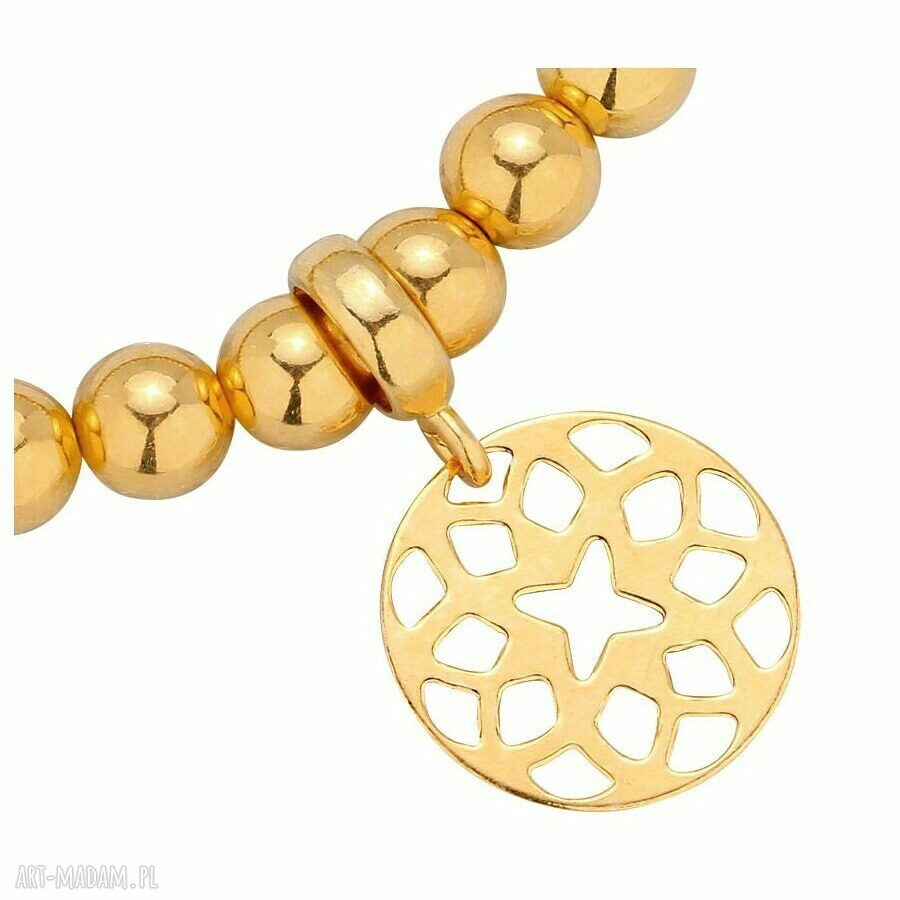 bransoletki: Złota bransoletka z orientalną rozetką handmade
