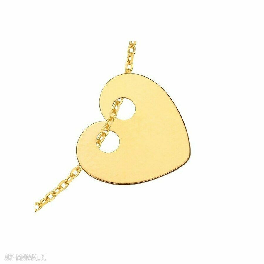 bransoletki: ZŁOTA BRANSOLETKA Z PEŁNYM SERDUSZKIEM autorskie