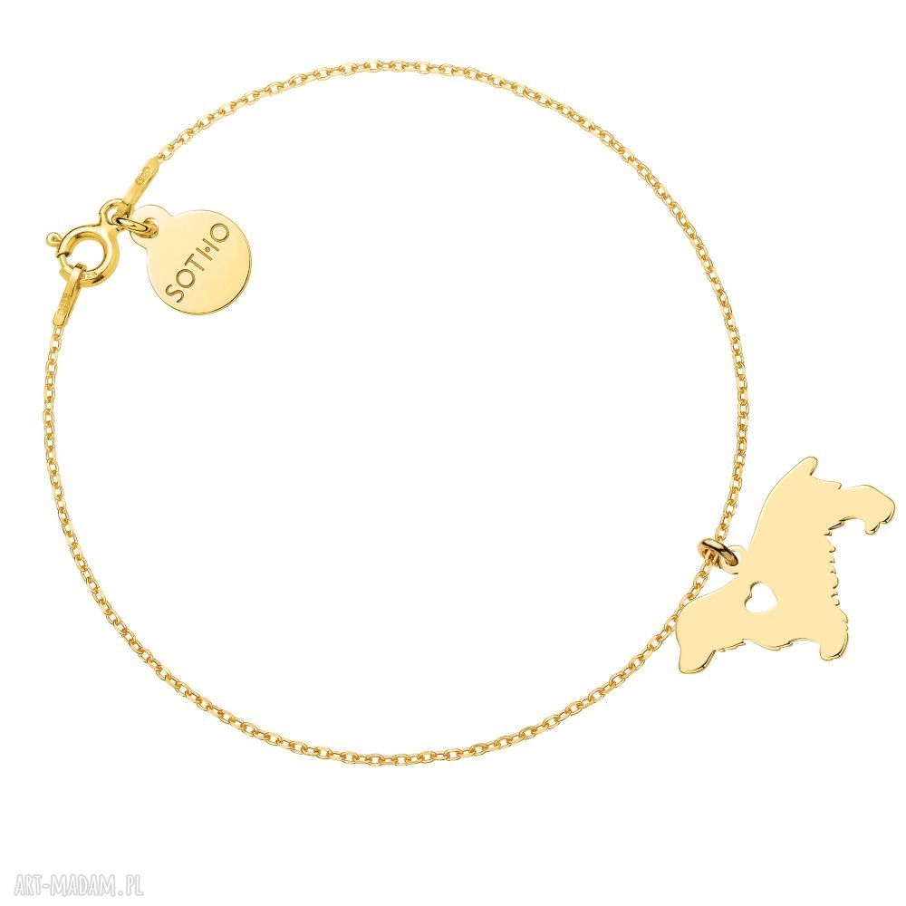 Złota bransoletka psem cocker spaniel pies rasa