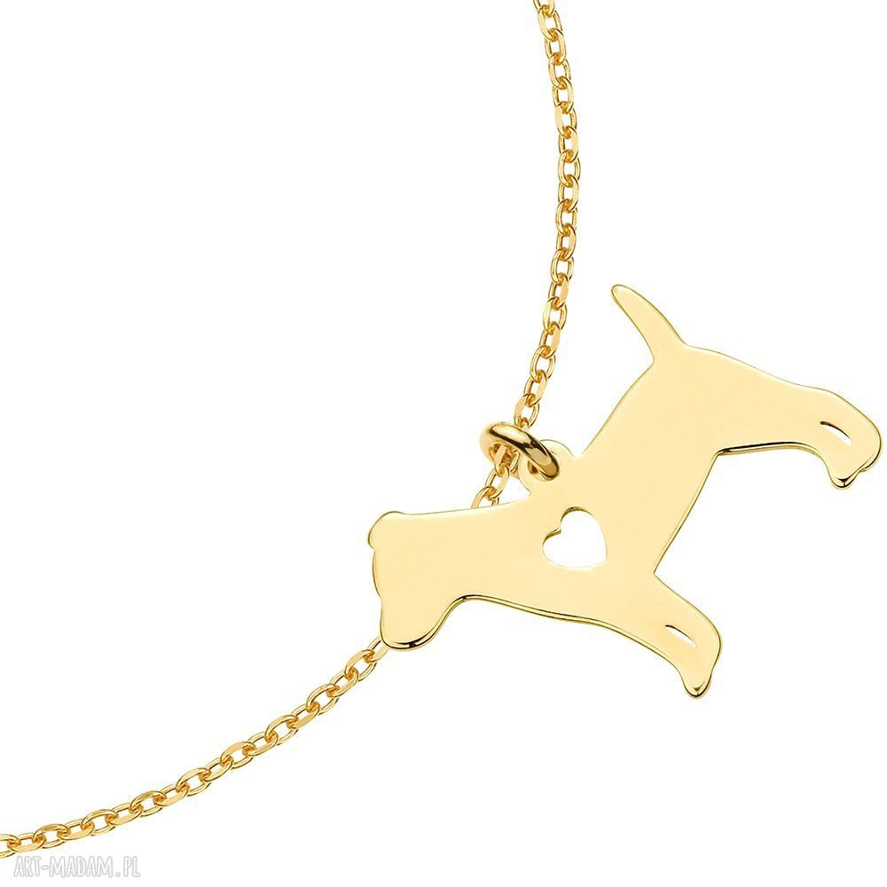 bransoletki: Złota bransoletka z psem rasy jack russell terrier HandMade