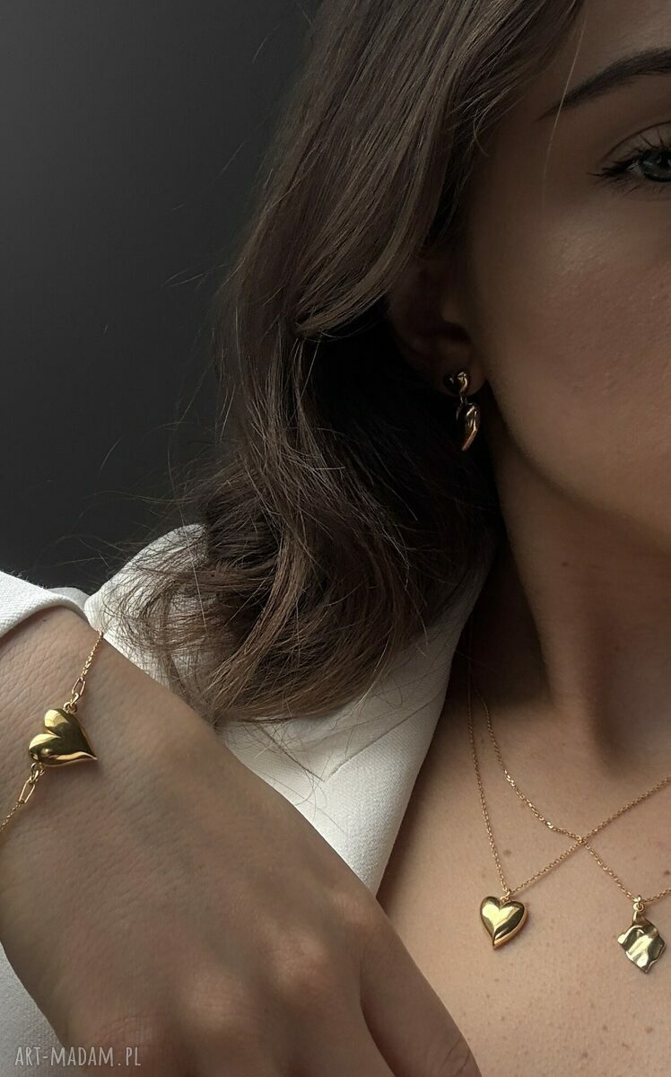 bransoletki: Złota bransoletka z sercem HandMade