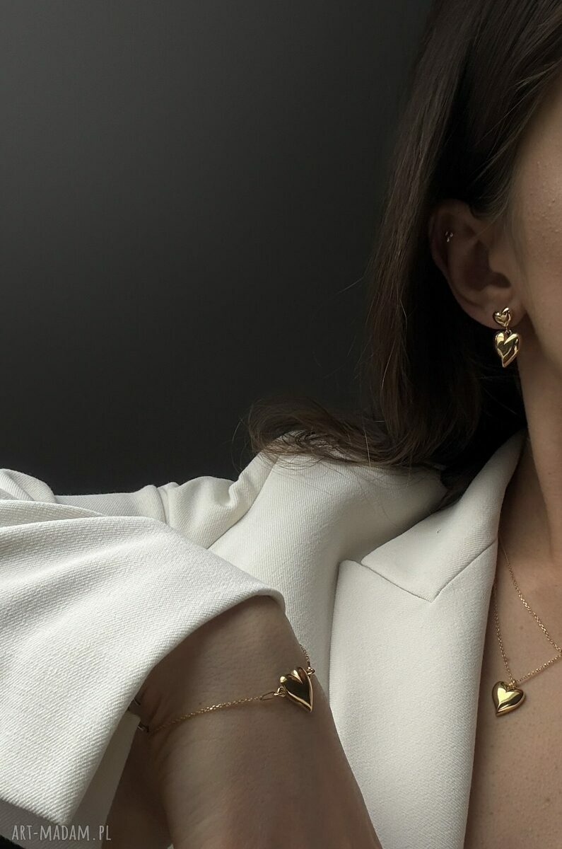 bransoletki: Złota bransoletka z sercem HandMade