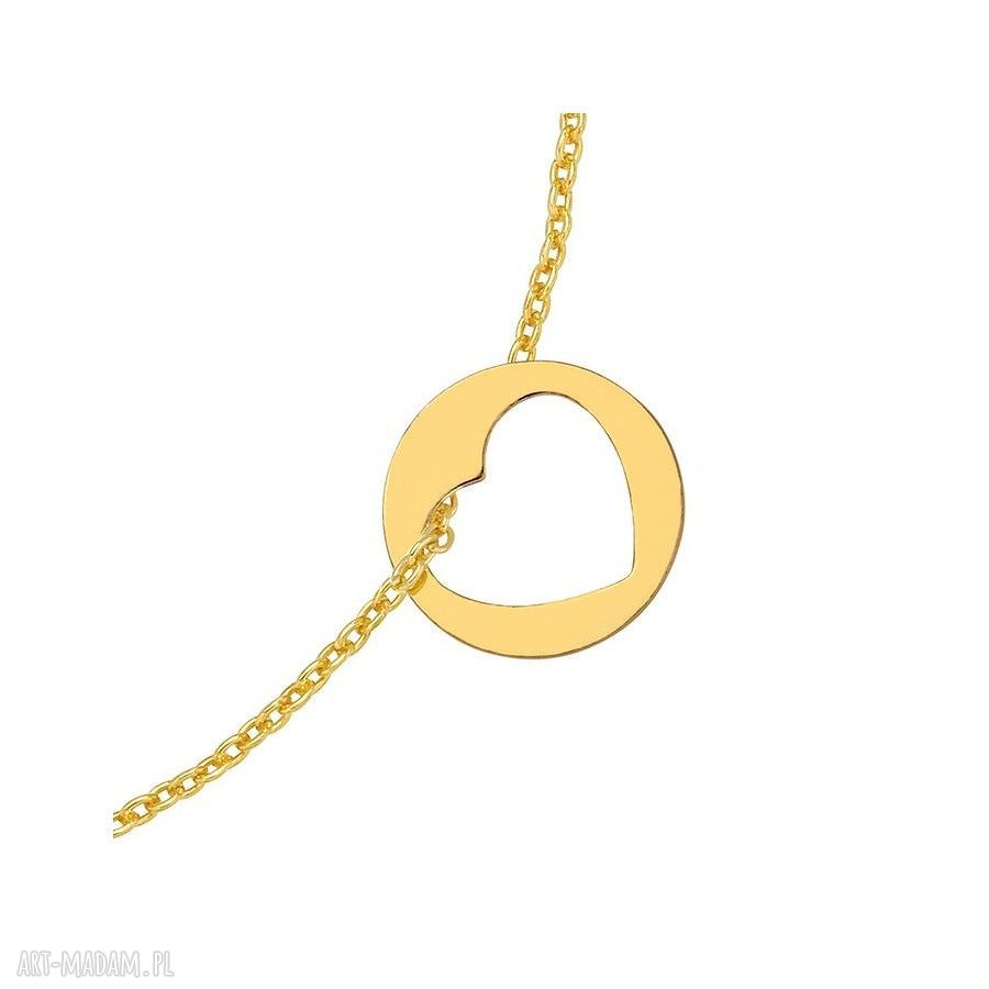 bransoletki: ZŁOTA BRANSOLETKA Z SERDUSZKIEM W KÓŁECZKU HandMade