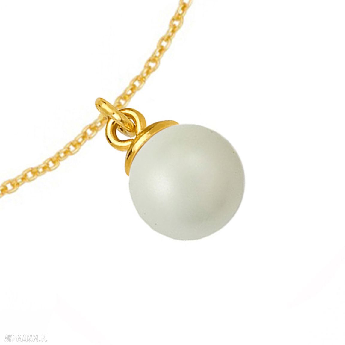 bransoletki: Złota bransoletka z szarą perłą SWAROVSKI® CRYSTAL Ręcznie wykonane