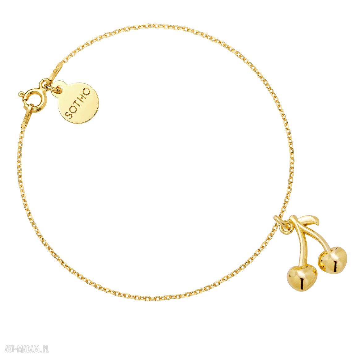 bransoletka wisienkami wisienki żółte złoto modowa wakacje