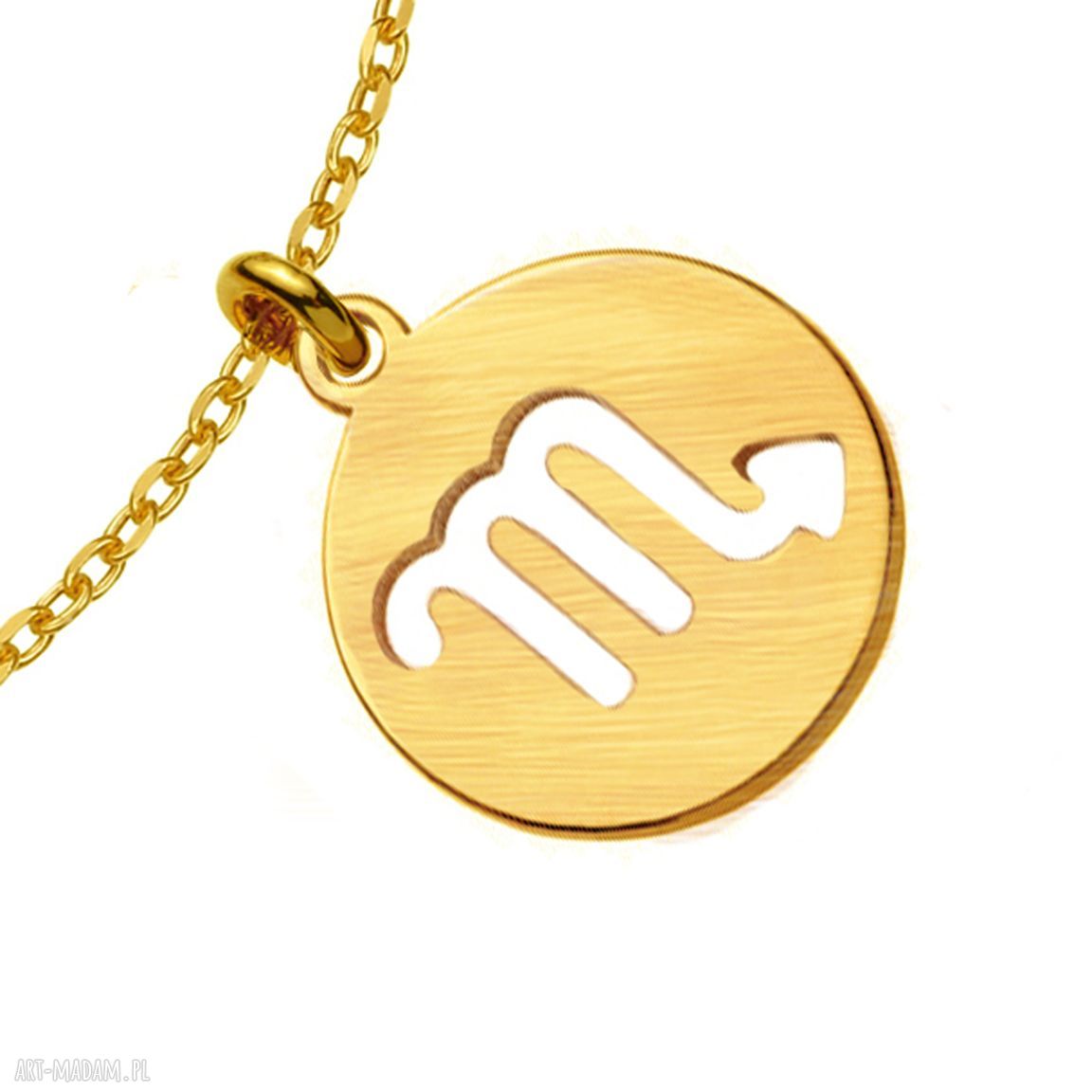 bransoletki: Złota matowa bransoletka z zodiakiem Skorpiona ręcznie wykonane