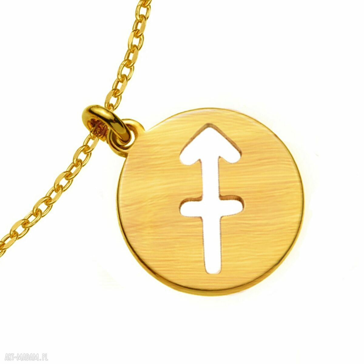 bransoletki: Złota matowa bransoletka z zodiakiem Strzelca ręczne wykonanie