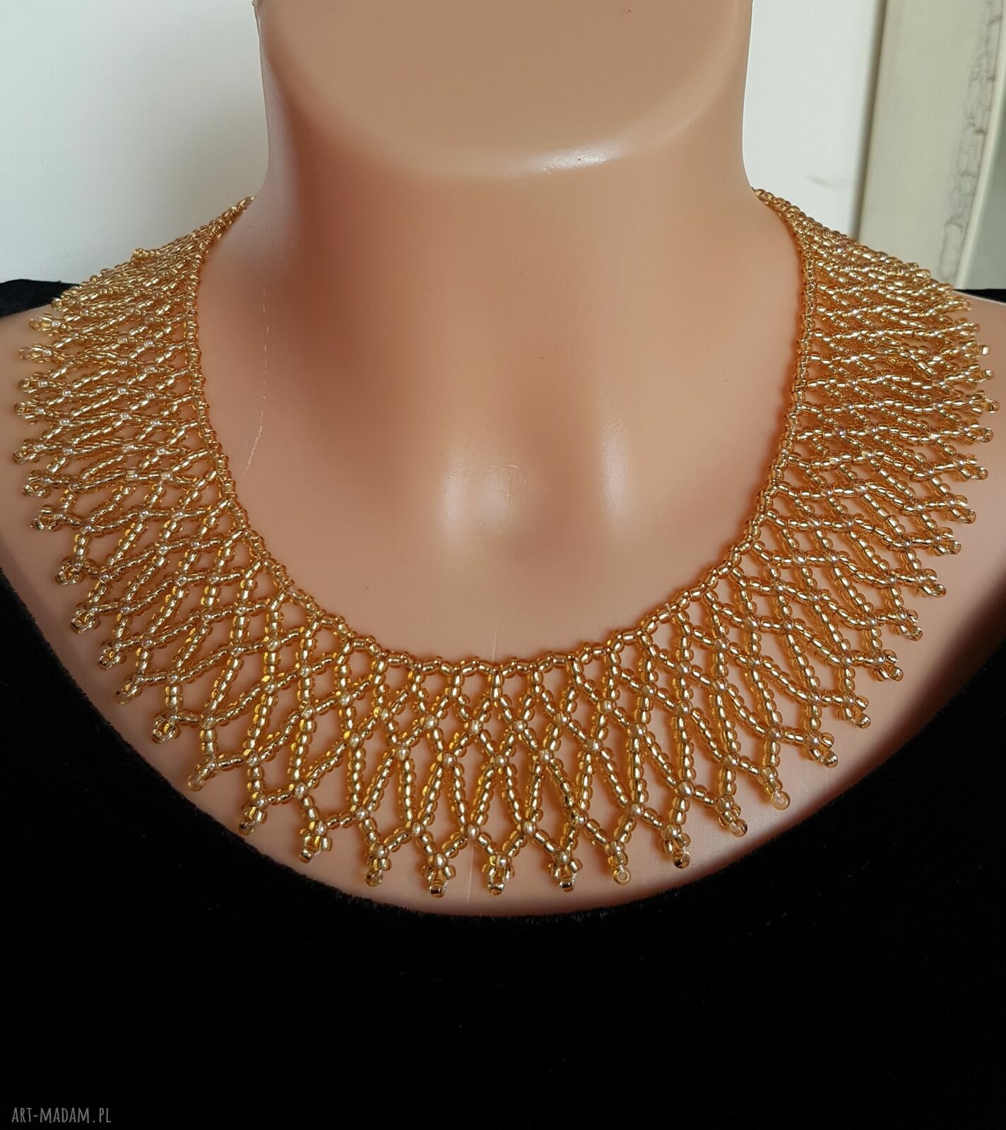 Naszyjnik Złota Kleo nasz23.7 - krótki choker z koralików