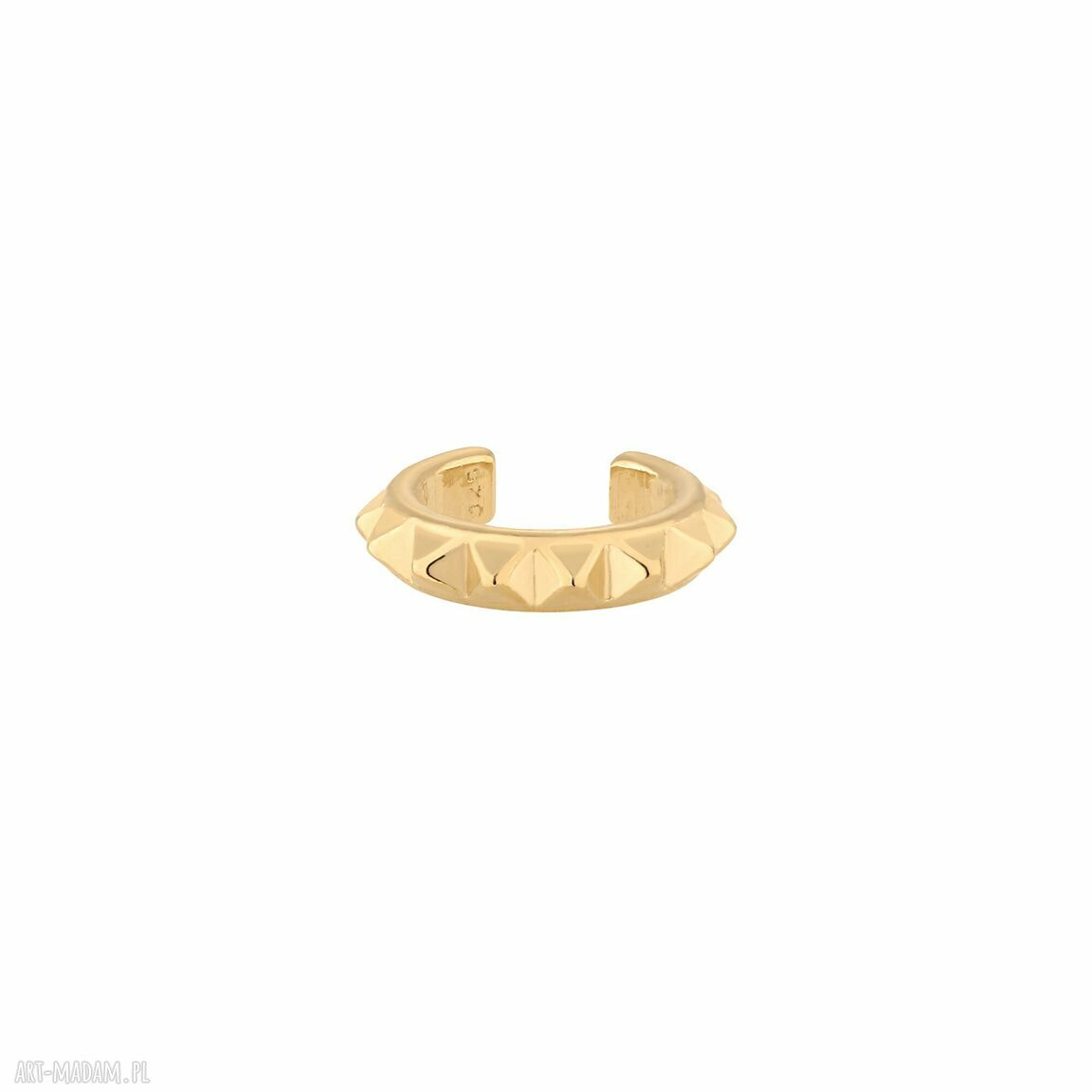 Złota nausznica ćwiekami ćwieki mała ozdoba naucho rock pozłacana