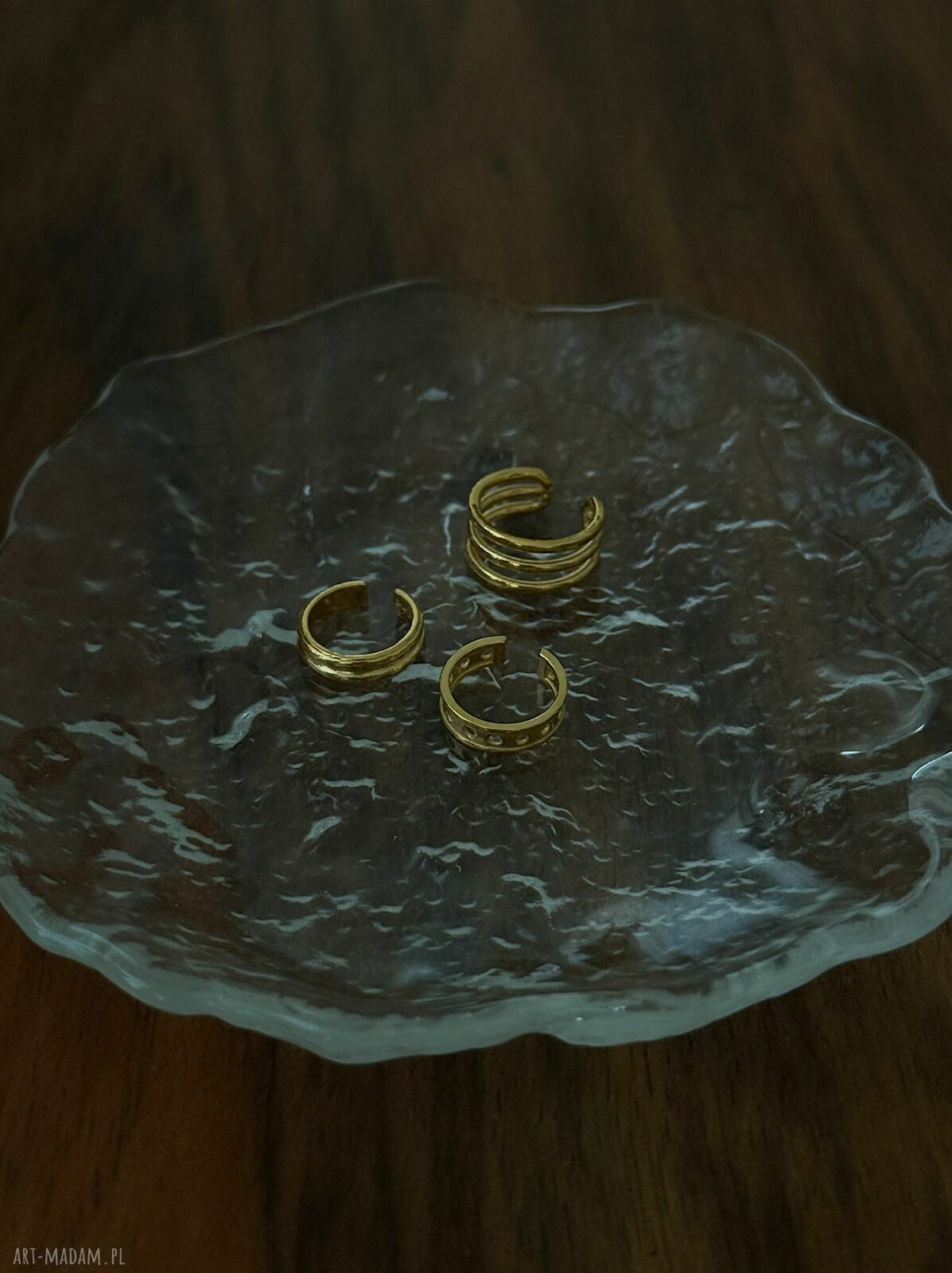 kolczyki: Złota potrójna nausznica Hand Made