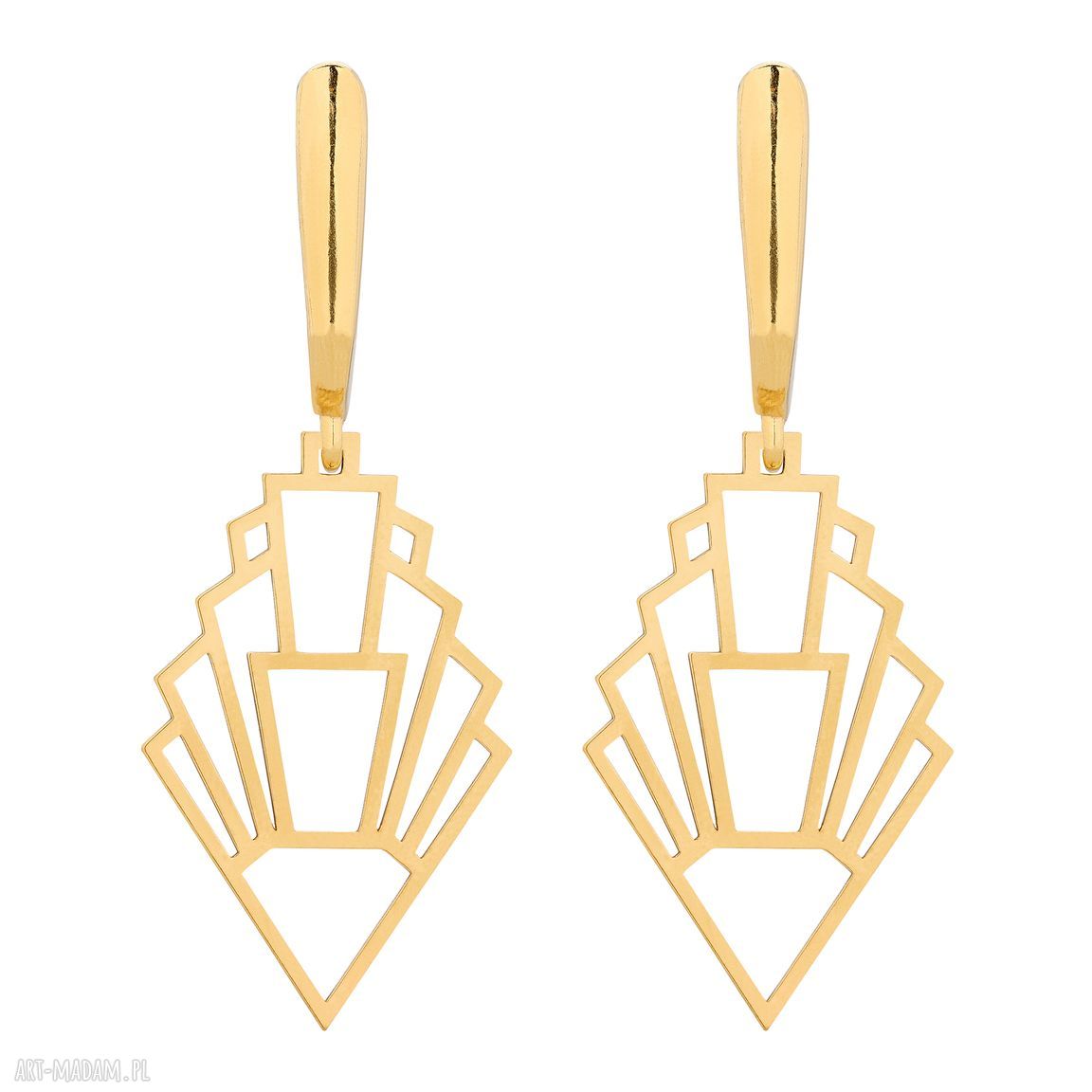 Złote długie kolczyki rozetami rozety duże wiszące eleganckie