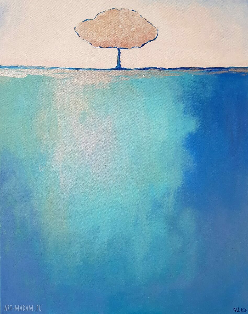 Złote Drzewo - obraz akrylowy 40/50 cm