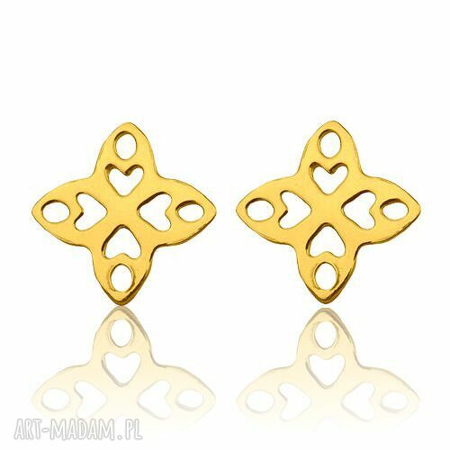 ZŁote kolczyki arabskie rozetki sztyfty modowe delikatne