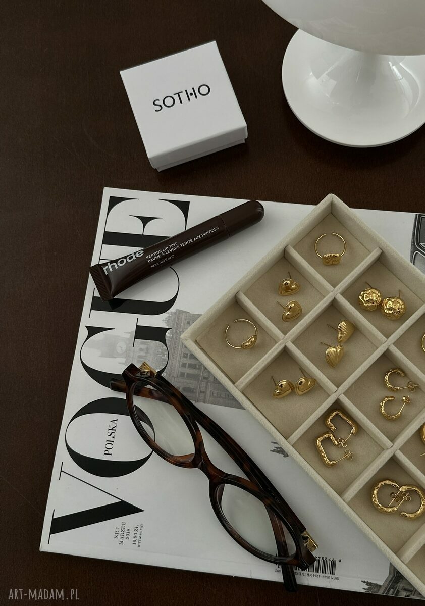 kolczyki: Złote kolczyki duże gniecione koła Ręcznie zrobione