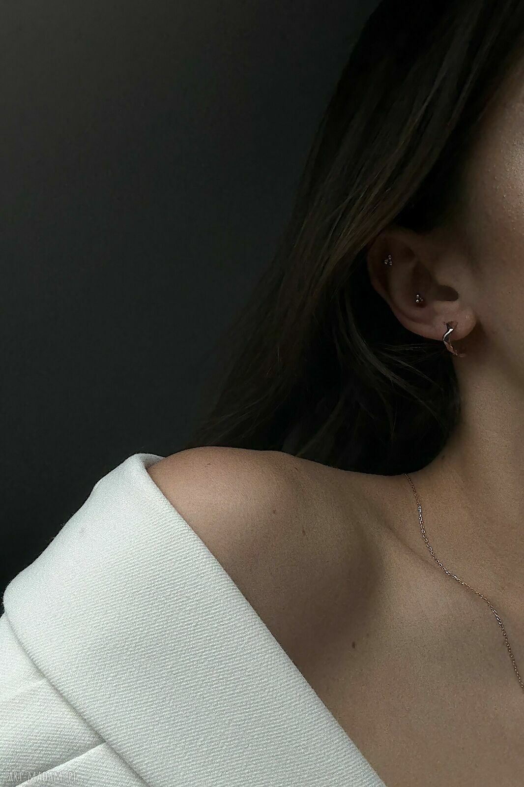 kolczyki: Złote kolczyki falowane koła HandMade