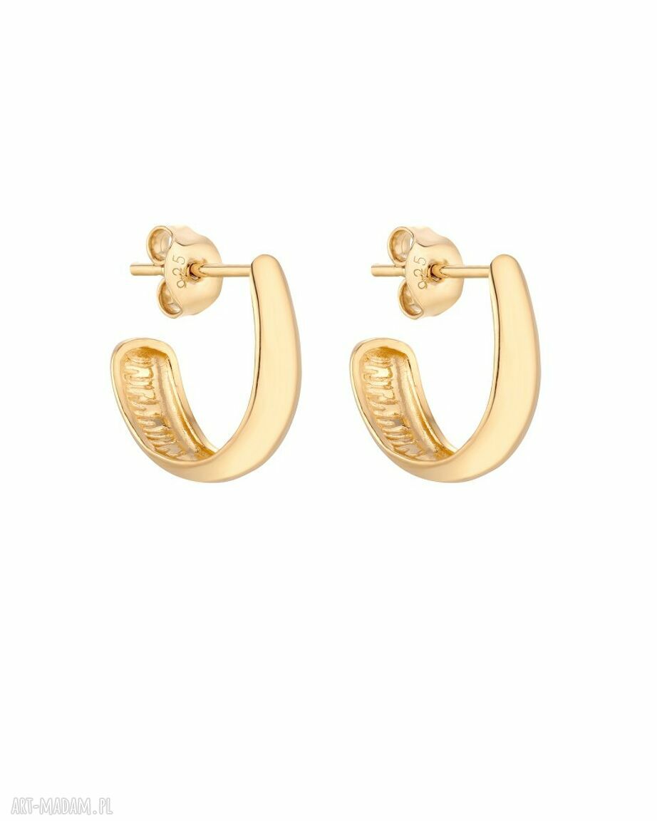 Złote kolczyki grube półkola sotho