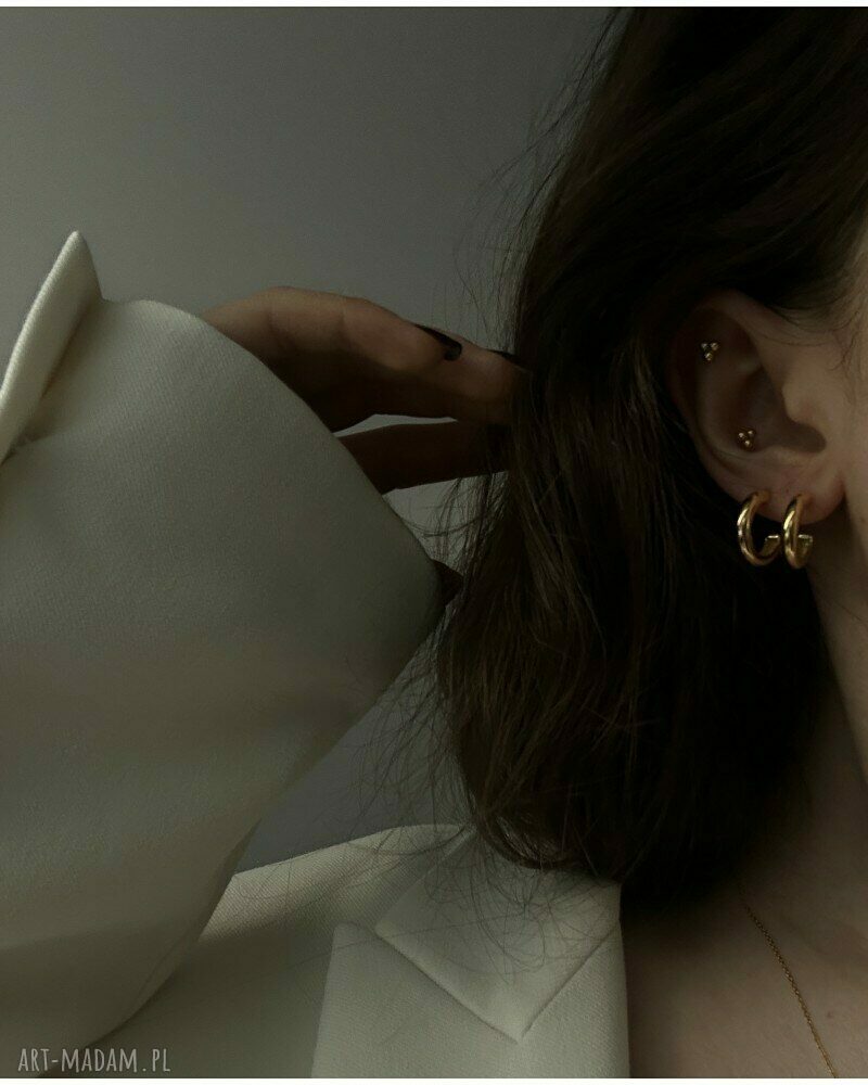 kolczyki: Złote kolczyki koła hand made