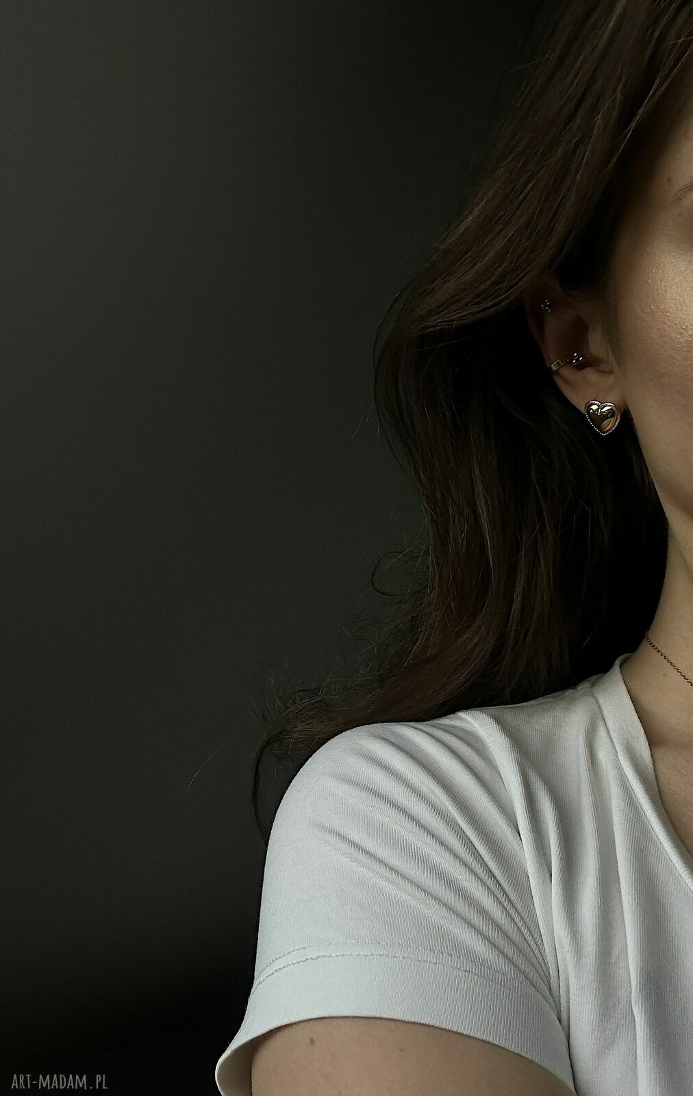 kolczyki: Złote kolczyki serca Ręcznie wykonane