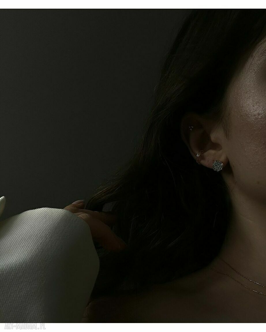 kolczyki: Złote kolczyki z dużymi cyrkoniami autorskie