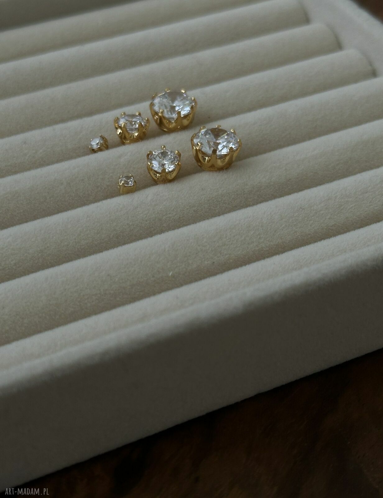 kolczyki: Złote kolczyki z dużymi cyrkoniami autorskie