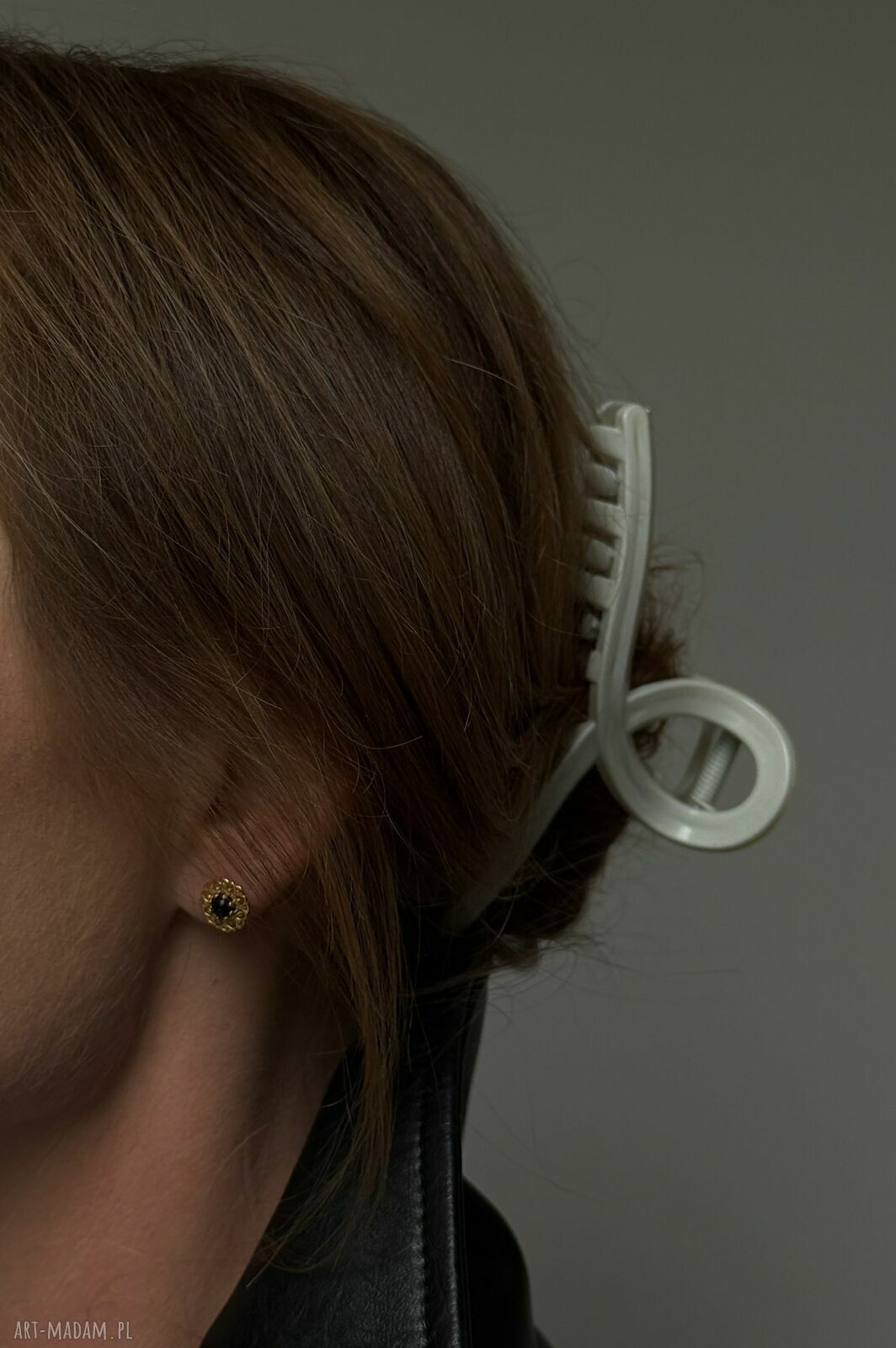 kolczyki: Złote kolczyki z onyksami Hand Made