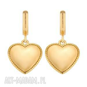 złote kolczyki z sercami - złote kolczyki