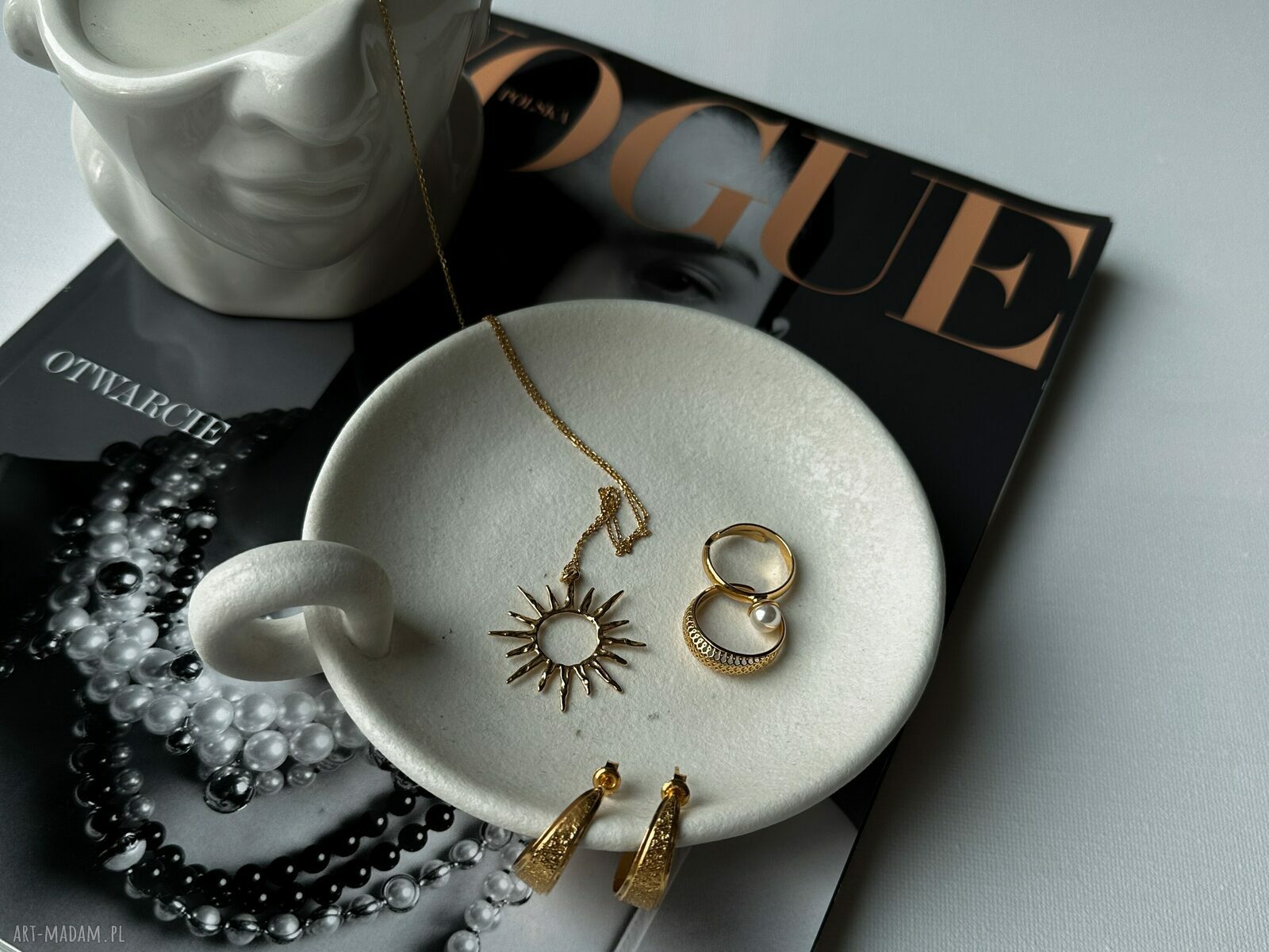 kolczyki: Złote masywne kolczyki półkola HandMade