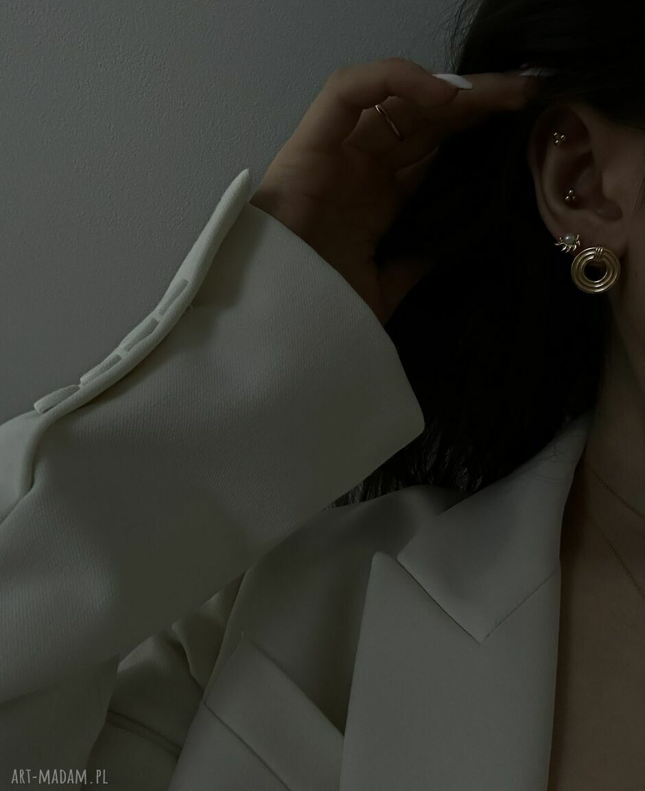 kolczyki: Złote masywne okrągłe kolczyki retro Ręcznie zrobione