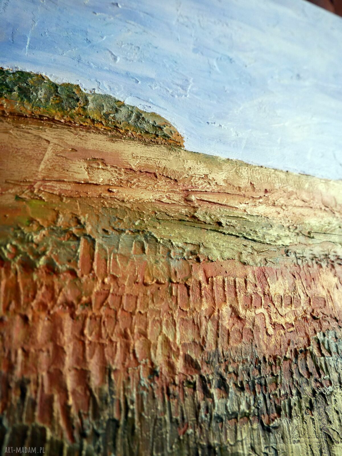 Złote pola - obraz akrylowy 30x40 cm z metalicznym blaskiem