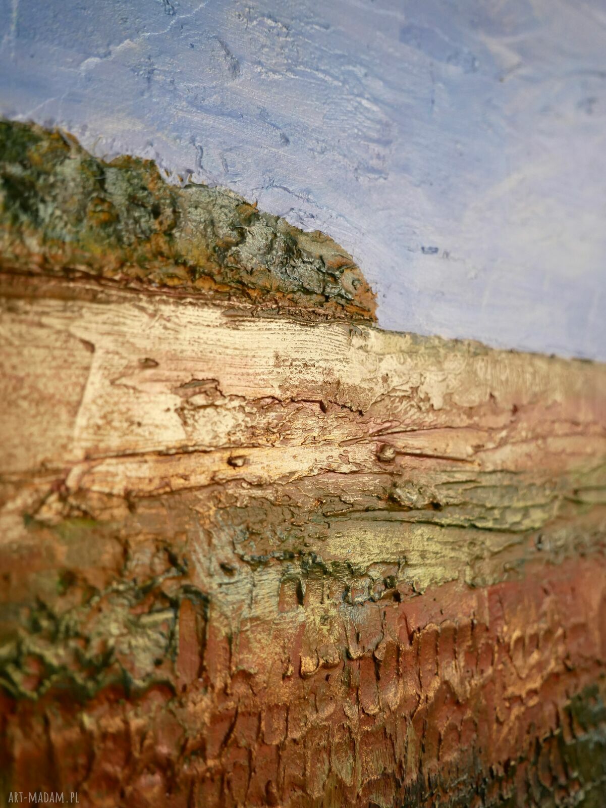 Złote pola - obraz akrylowy 30x40 cm z metalicznym blaskiem