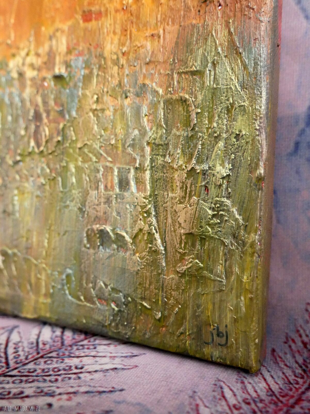 Złote pola - obraz akrylowy 30x40 cm z metalicznym blaskiem