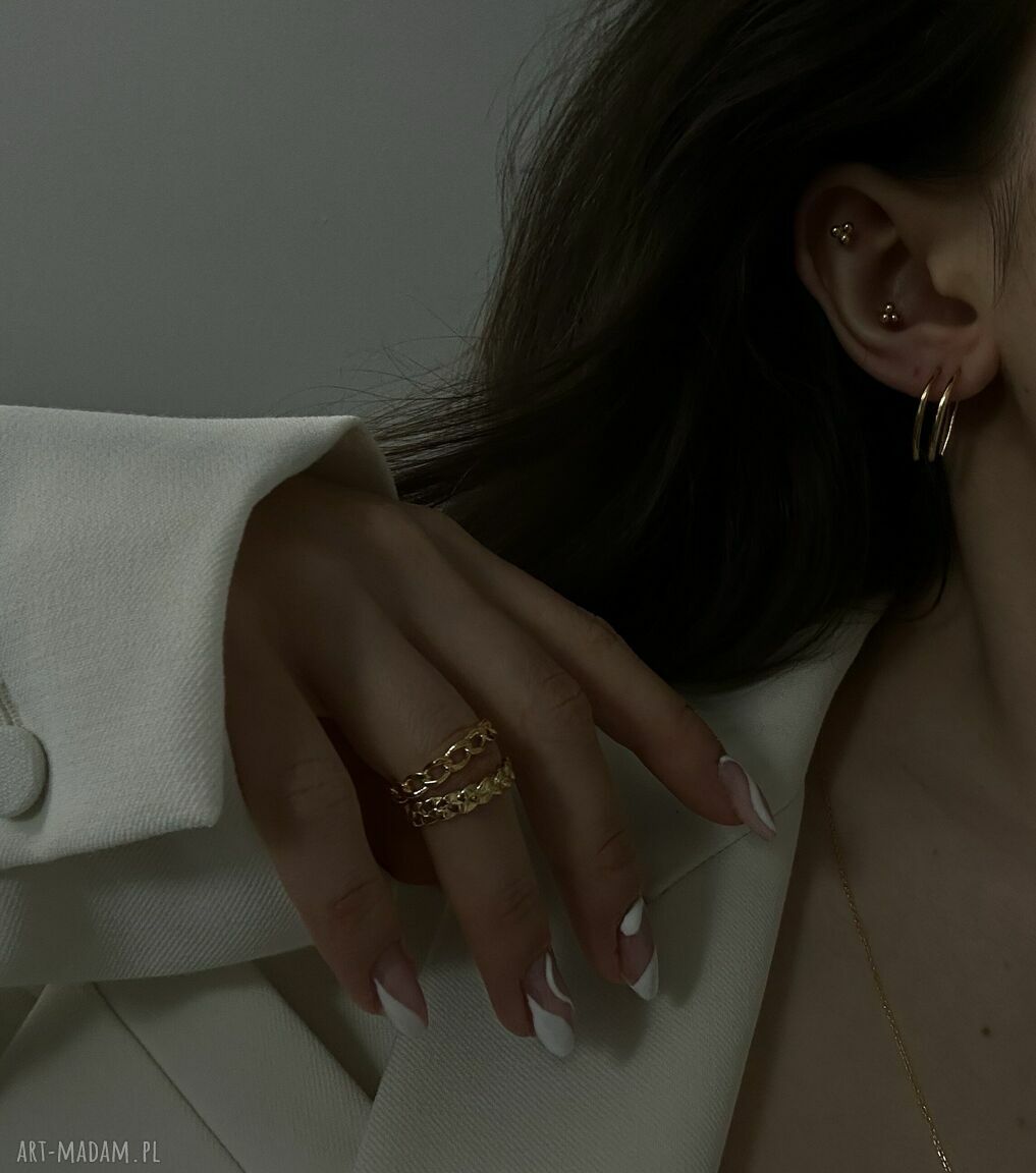 kolczyki: Złote przewlekane kolczyki HandMade