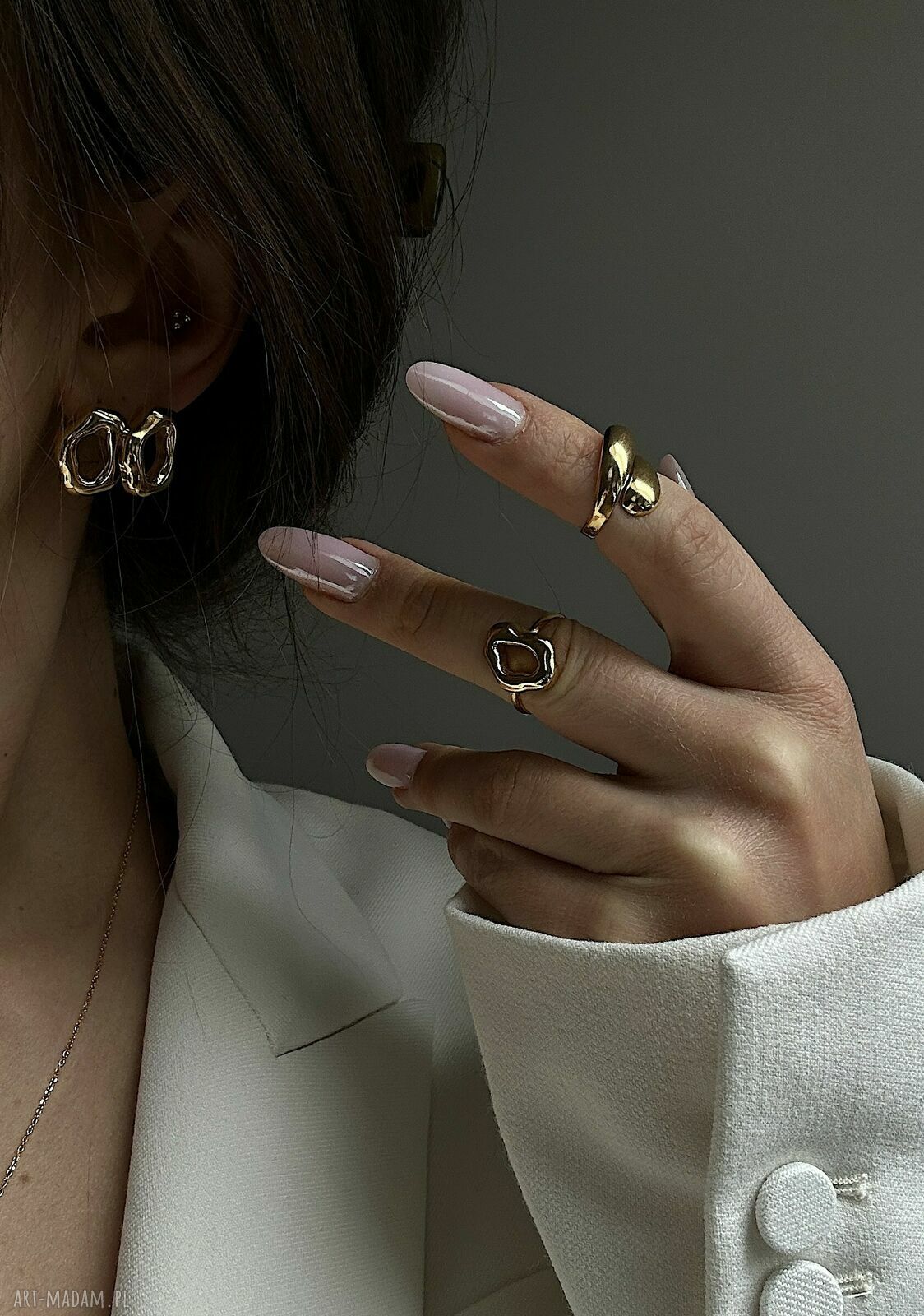 pierścionki: Złoty balonowy pierścionek HandMade