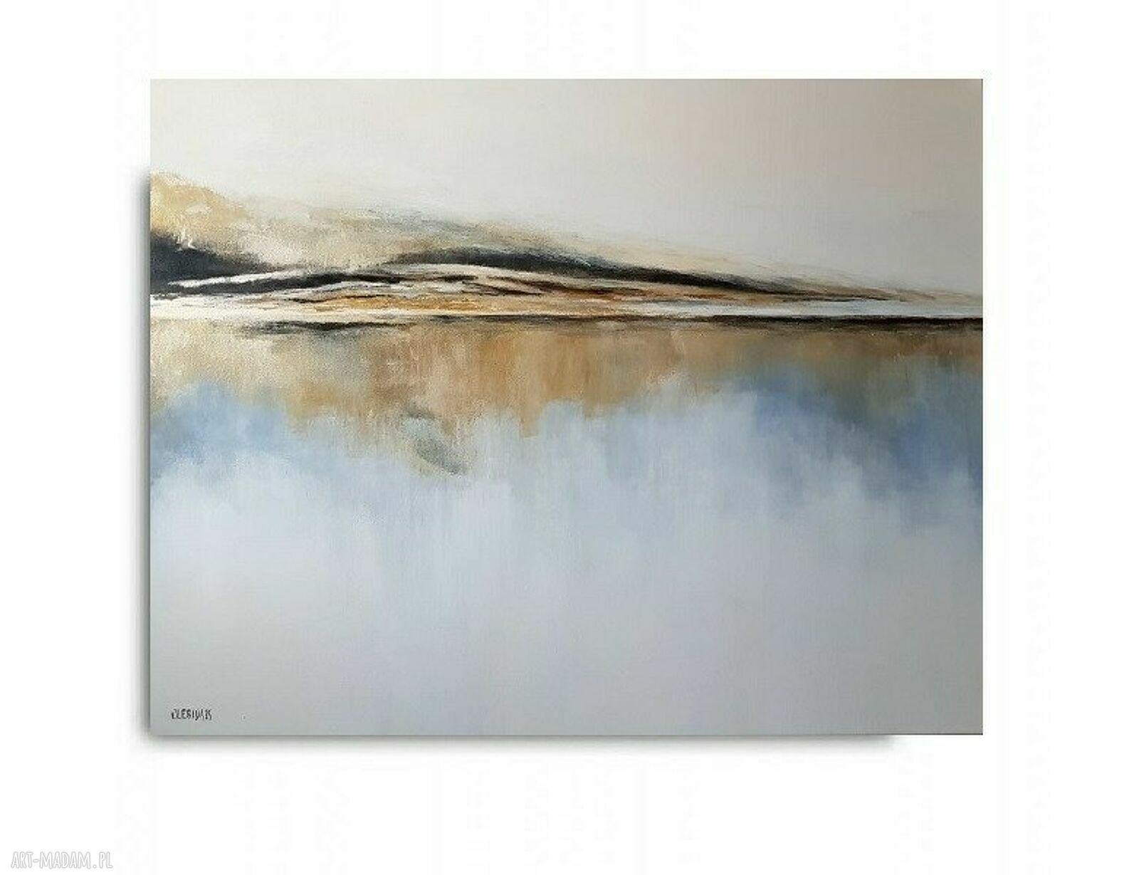 ZŁOTY BRZEG - ręcznie malowany obraz akrylowy 80x100 cm